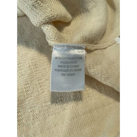 Milly Women Rare Cream Gold Link Button Cardigan Sweater Cotton Silk Classiccore - Picture 6 of 11